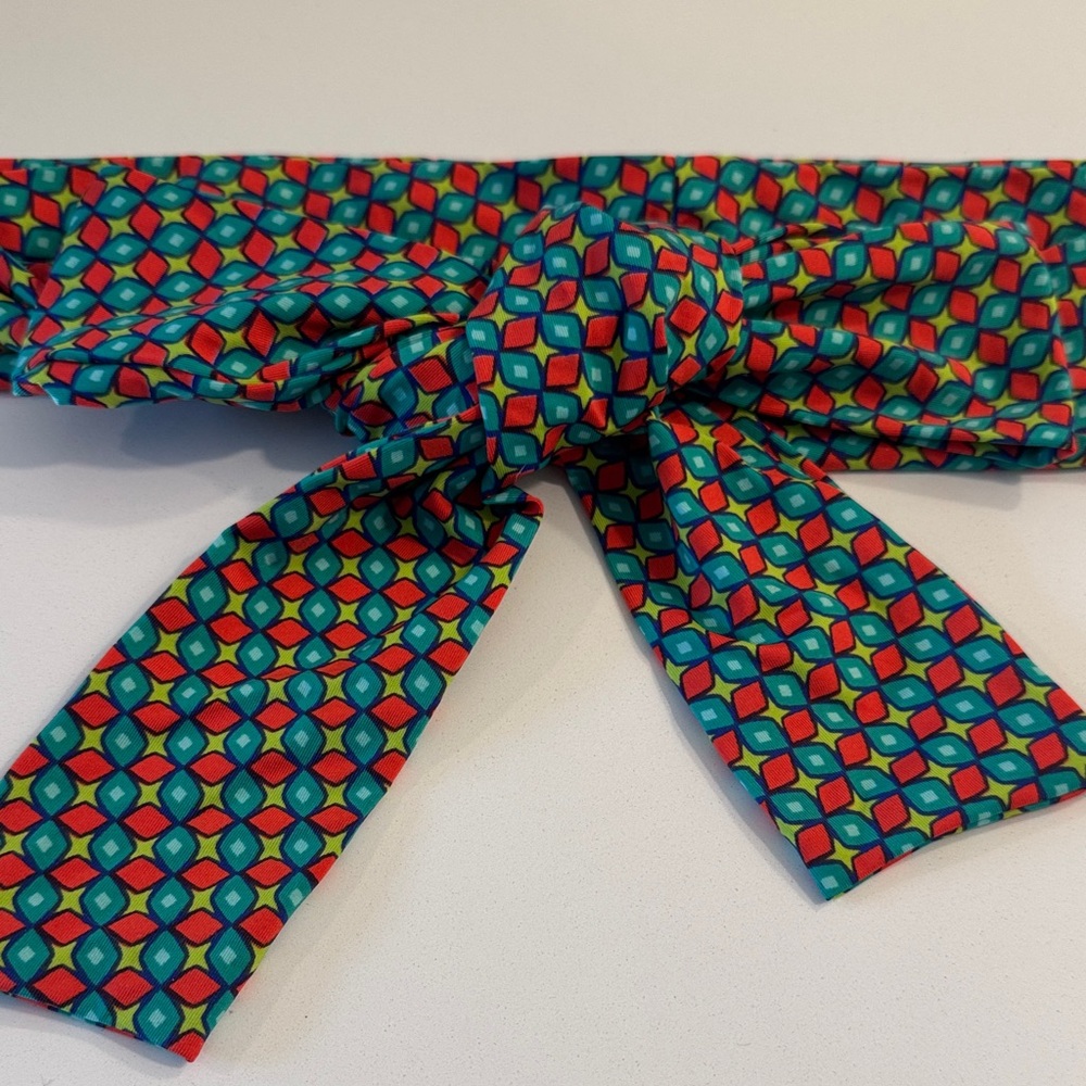 Trina Turk Colorful Geometric Patterned Belt Scarf